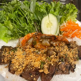 77. Bánh Hỏi Tôm Nướng, Thịt Nướng - Grilled Pork & Shrimp
