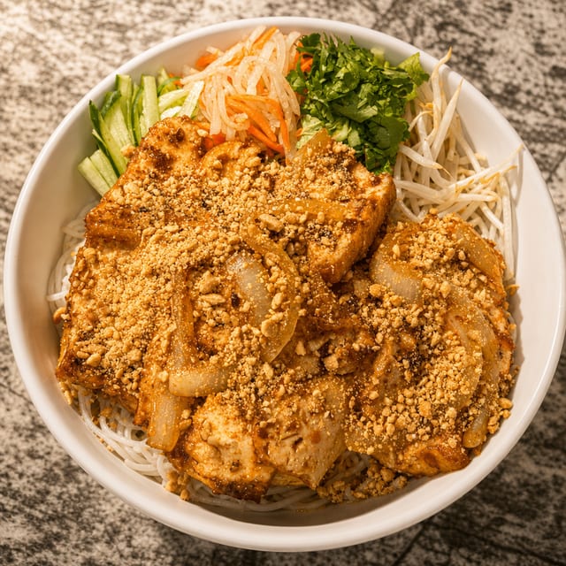 S4 - Bún Đậu Hũ Xào Xả Ớt - Tofu.