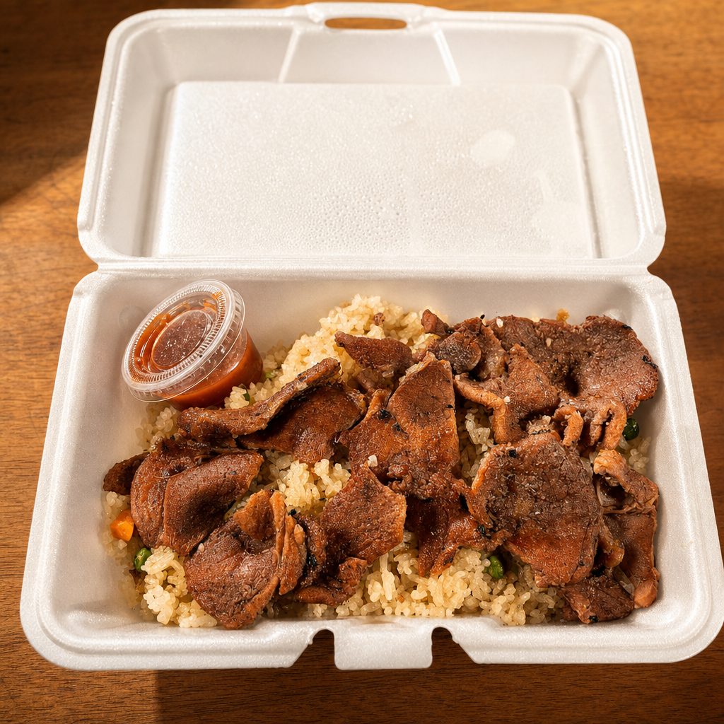 74. Cơm Chiên Thịt Nướng - Pork Over Fried Rice.