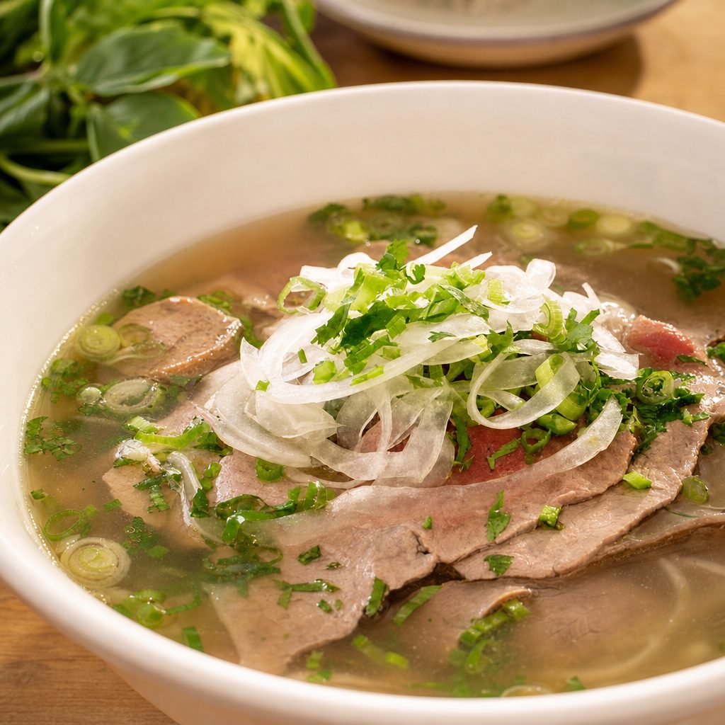 49. Phở Tái, Gân - Rare Beef & Tendons.