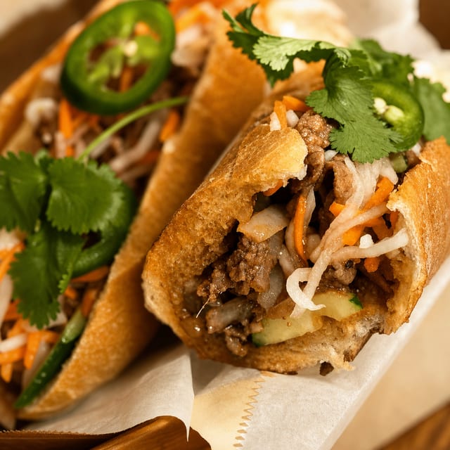 BM-S1 - Bánh Mì Bò Xào Xả Ớt - Lemongrass Beef.