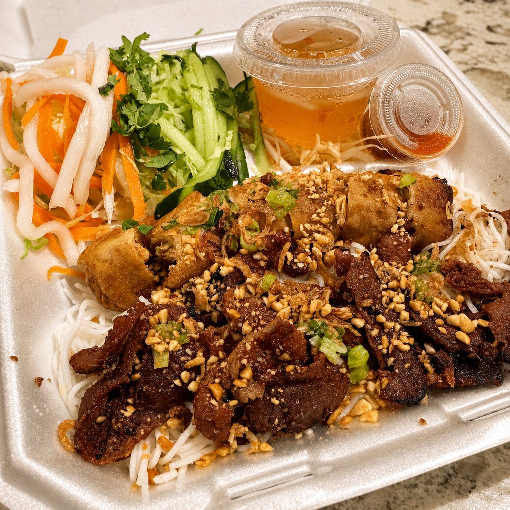 57. Bún Thịt Nướng, Chả Giò - Pork & Egg Roll.